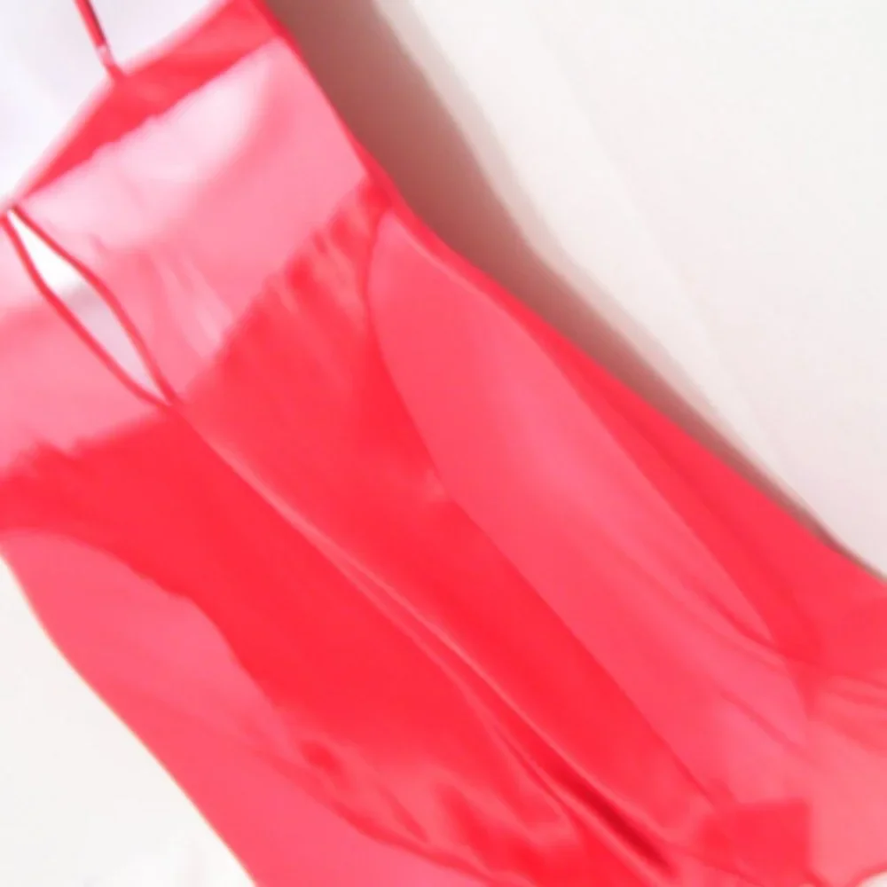Victoria Secret Sexy Red Satin Sheer Chiffon Panty Set NWOT Size M